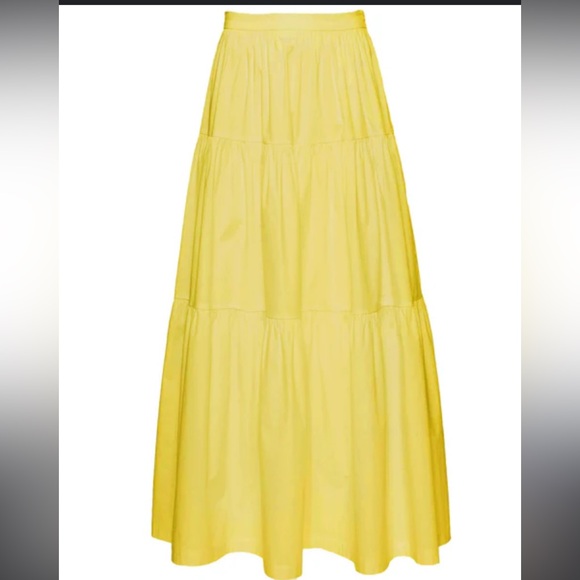 Staud Wallflower Butter Yellow Tiered Sea Skirt - Picture 5 of 8